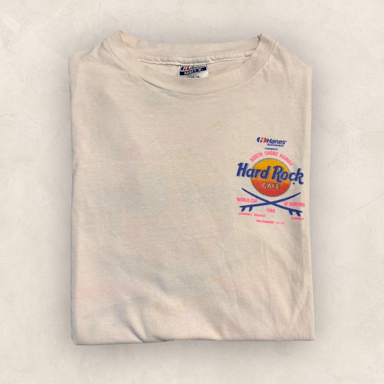 Vintage 80s USA Hard Rock Cafe Hawaii surfing World Cup graphic t-shirt