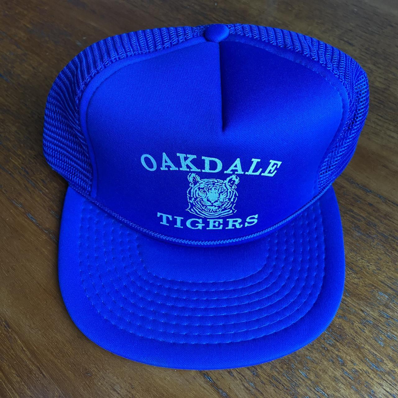 Vintage 90s USA Oakdale Tigers baseball little league promotional graphic trucker cap