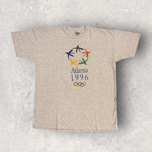 Vintage 90s USA Atlanta Olympics 1996 summer games athletics graphic t-shirt