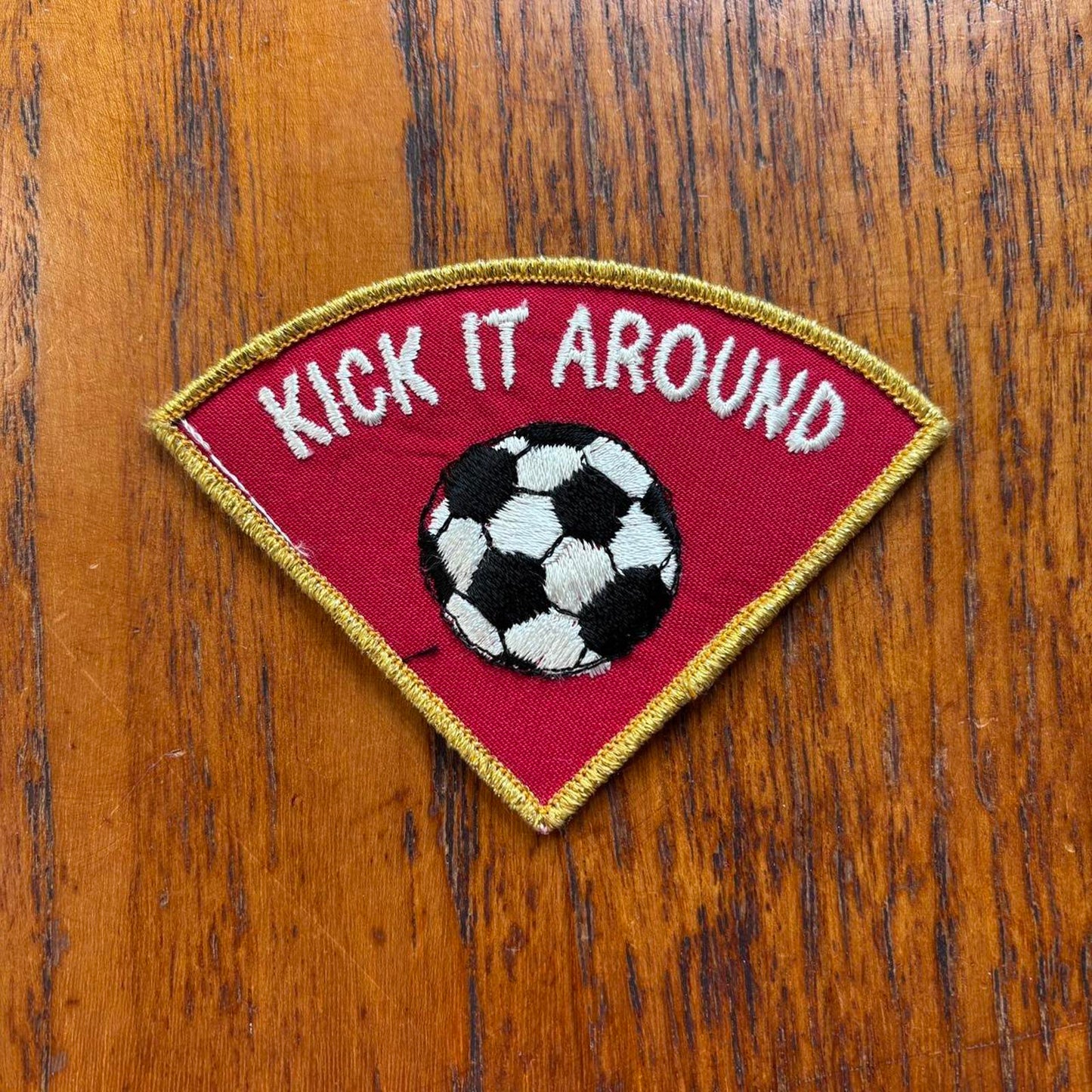 Vintage 90s USA kick it around soccer football embroidered patch