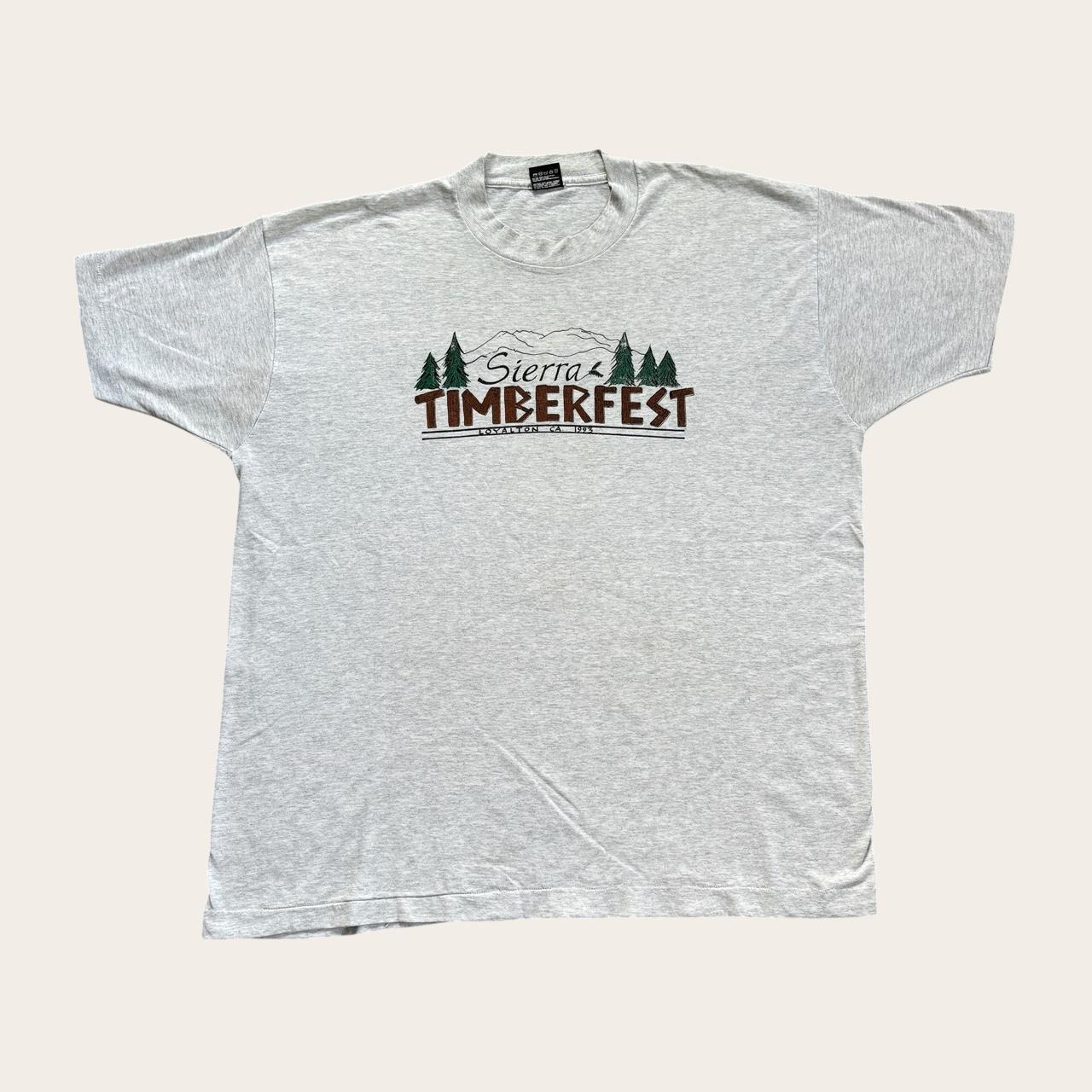 Vintage 90s USA Sierra Timberfest lumberjack logging California souvenir t-shirt