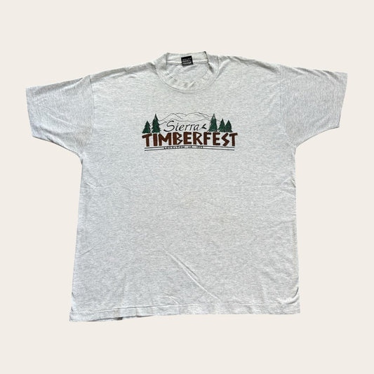 Vintage 90s USA Sierra Timberfest lumberjack logging California souvenir t-shirt