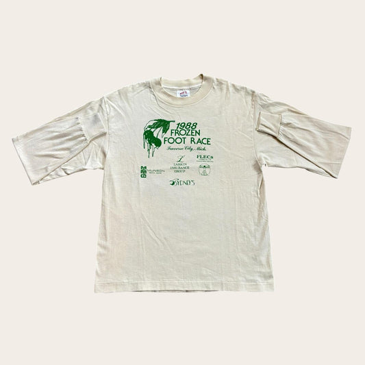 Vintage 80s USA frozen foot race Michigan cherry festival running t-shirt
