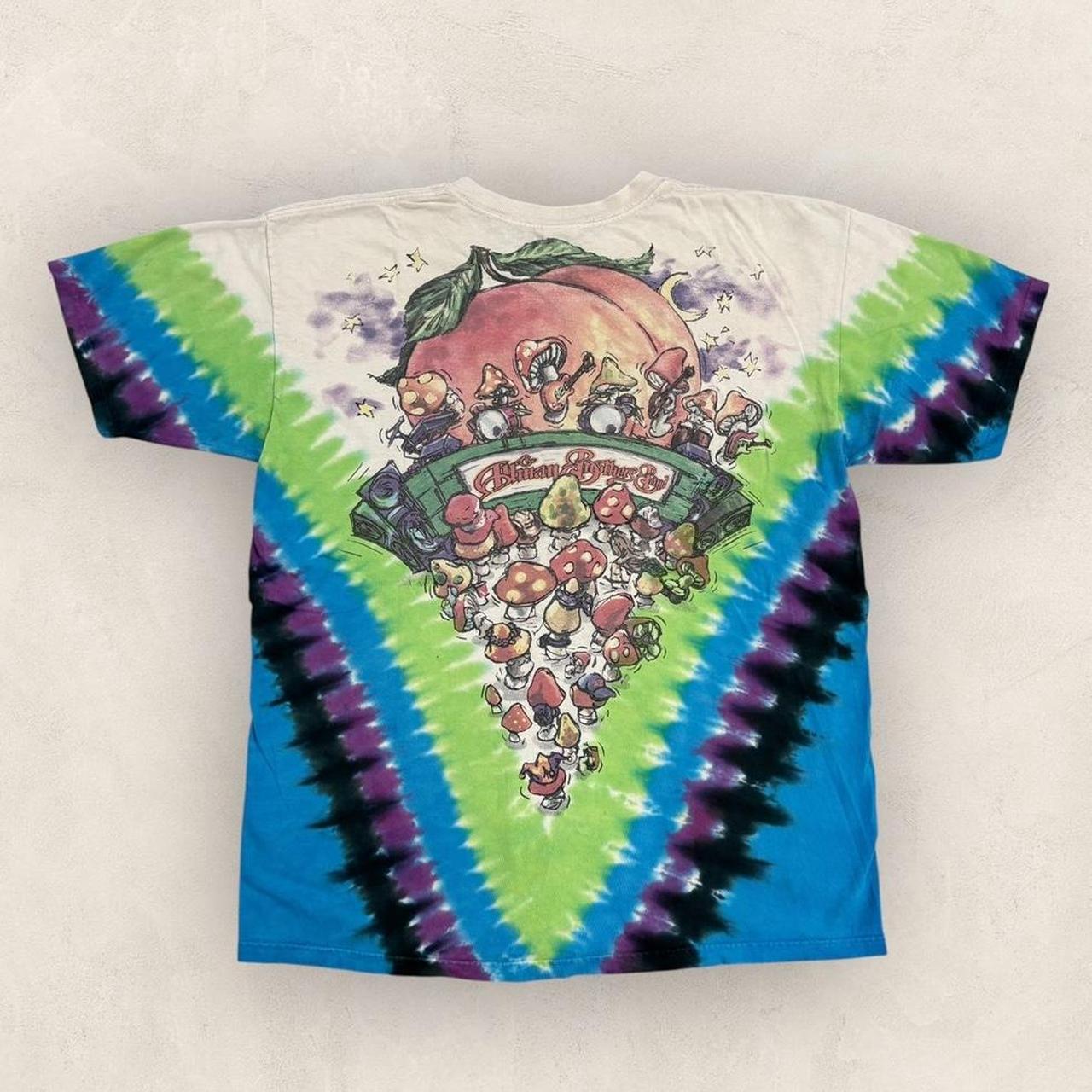 Vintage 90s USA The Allman Brothers Band rock music tie dye AOP band t-shirt