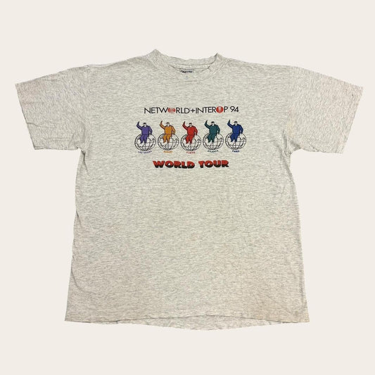 Vintage 90s USA Networld & Interop world tour IT technology trade show t-shirt