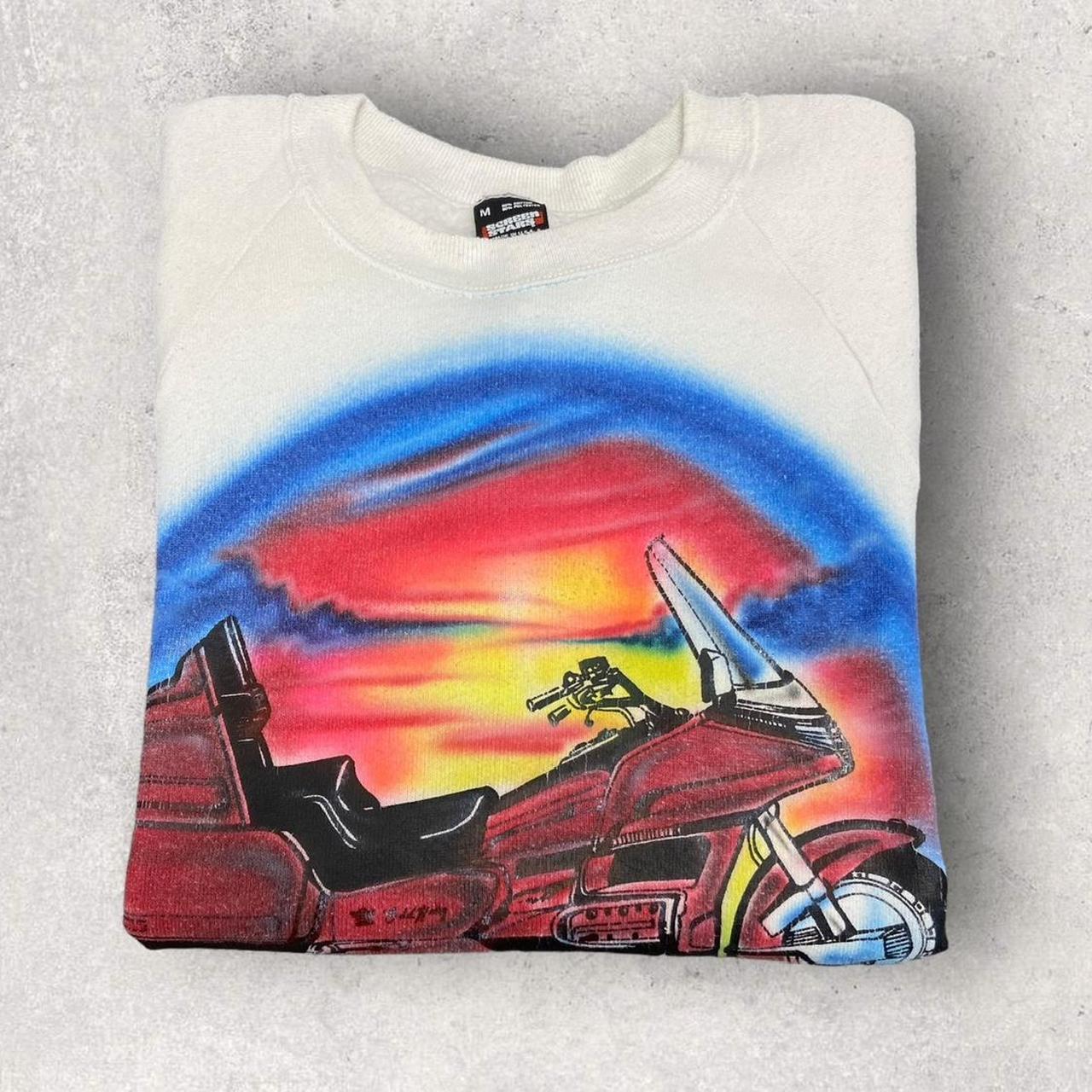 Vintage 90s USA Honda motorbike goldwing automobile promotional sweatshirt