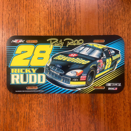 Vintage 90s USA NASCAR Ricky Rudd motorsport Ford racing team American license plate