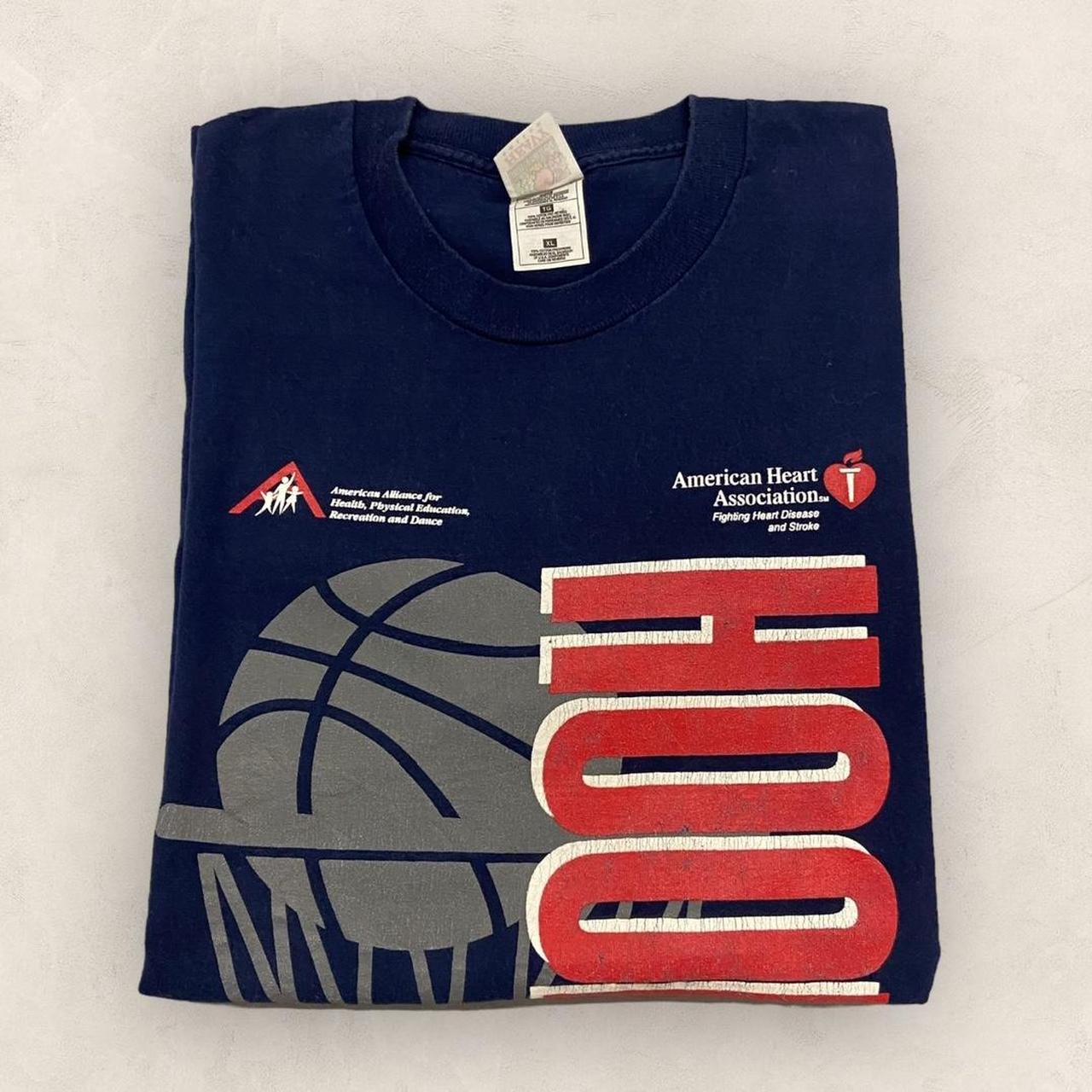 Vintage 90s USA basketball hoop for hearts American heart association charity graphic t-shirt