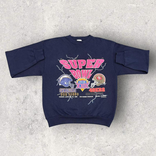 Vintage 90s USA Super Bowl 29 NFL American Football Chargers 49ers sweatshirt