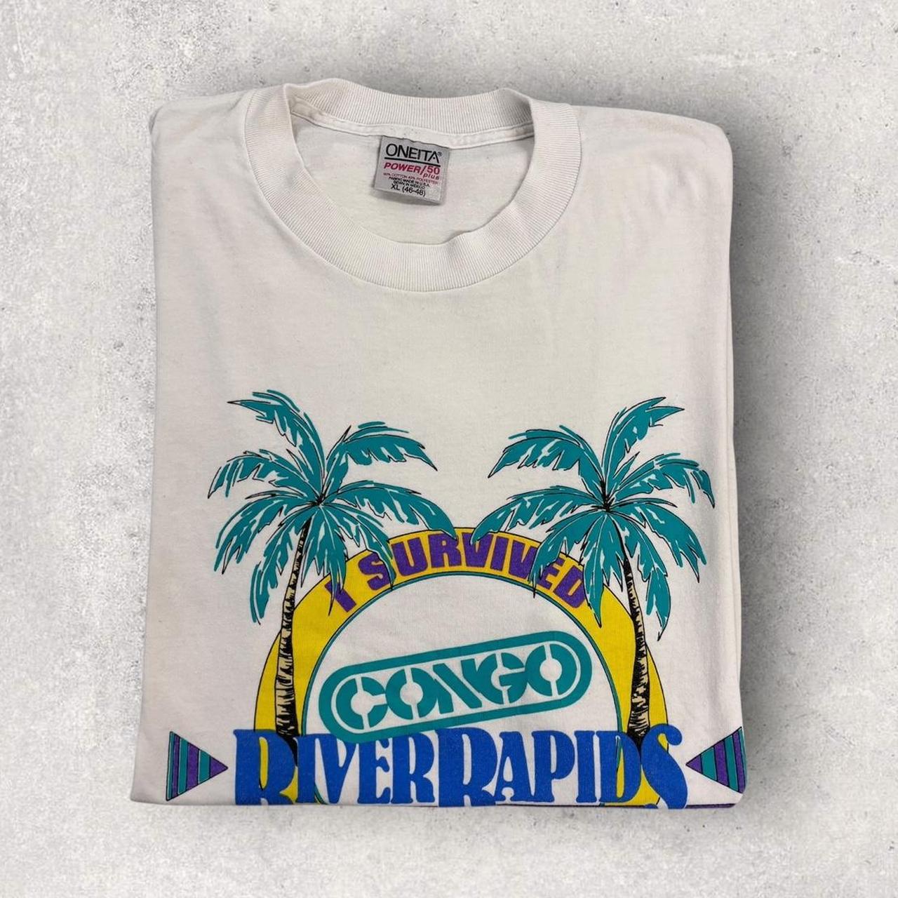 Vintage 90s USA Busch Gardens theme park Congo river rapids graphic t-shirt