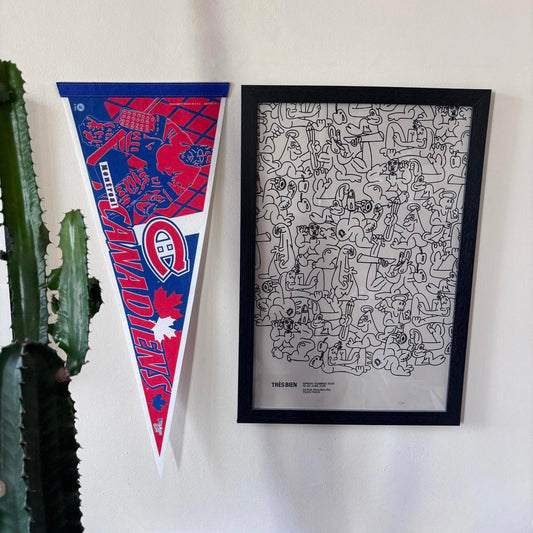 Vintage 90s Montreal Canadiens NHL ice hockey felt pennant