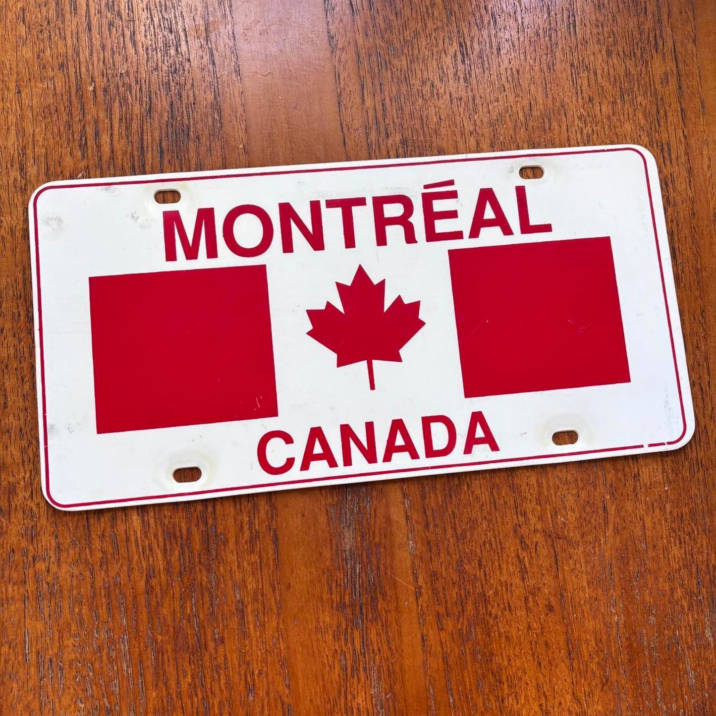 Vintage 90s Montreal Canada tourist souvenir license plate