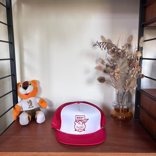 Vintage 90s USA Ziggy restaurant diner graphic trucker cap