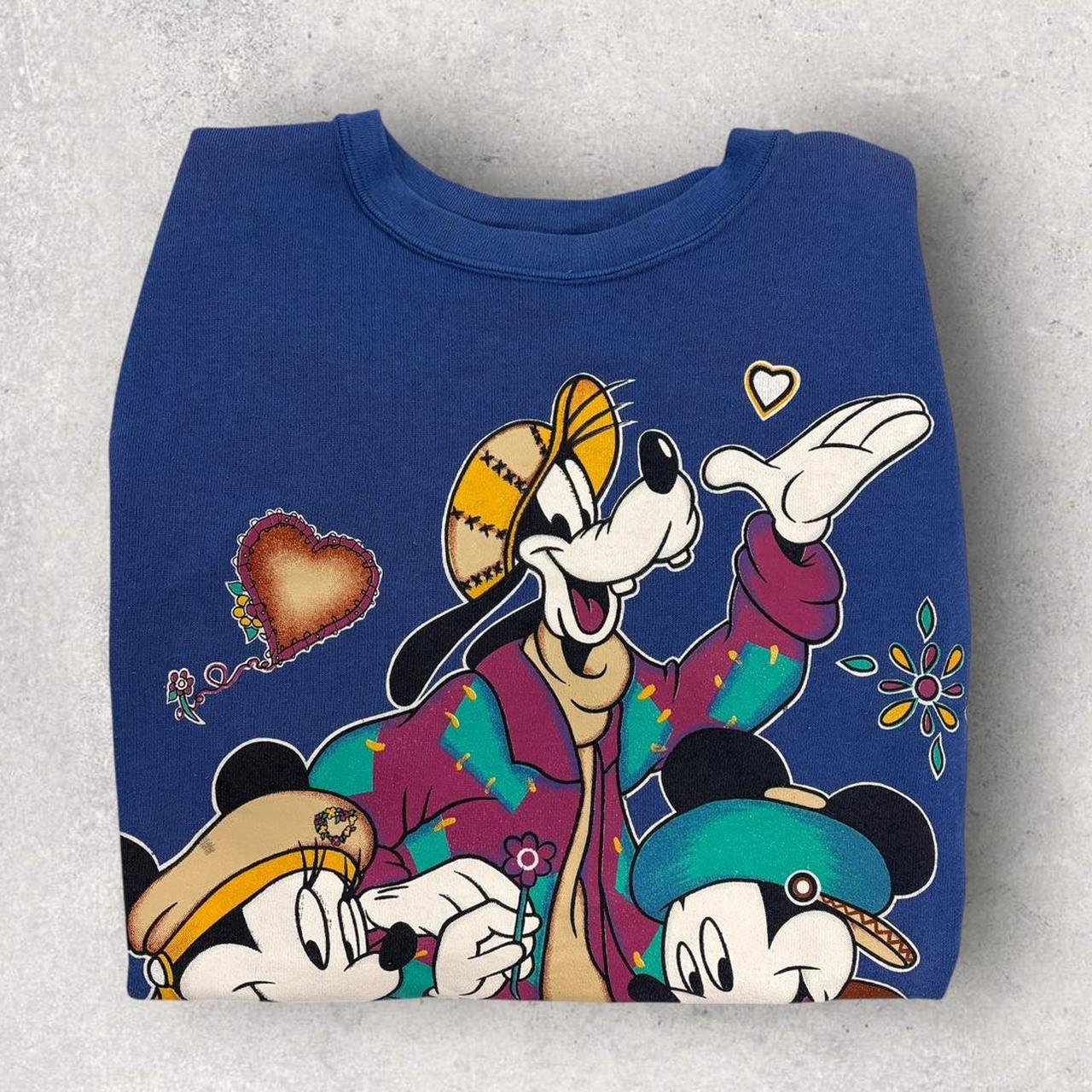 Vintage 90s USA Disney Mickey Minnie & Goofy cartoon graphic sweatshirt