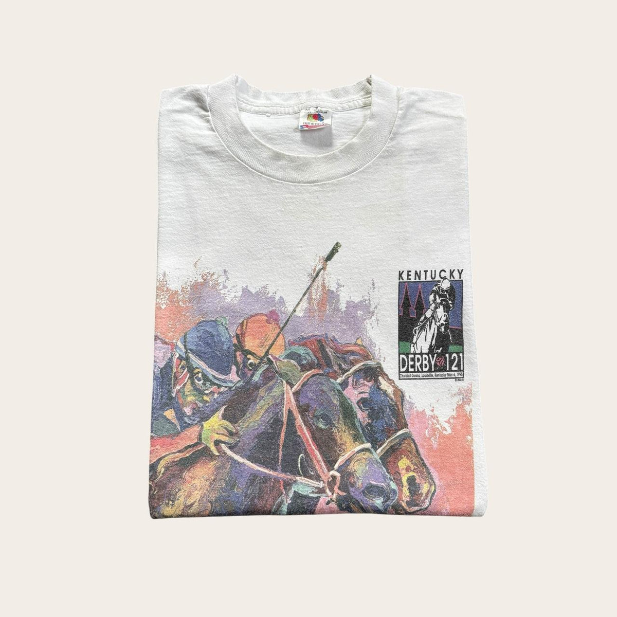 Vintage 90s USA Kentucky Derby horse racing Churchill Downs jockey t-shirt