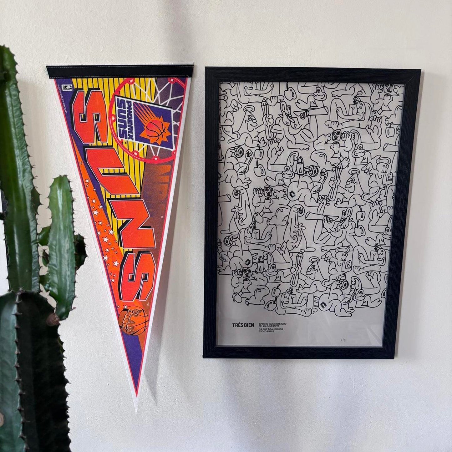 Vintage 90s USA Phoenix Suns basketball NBA pennant