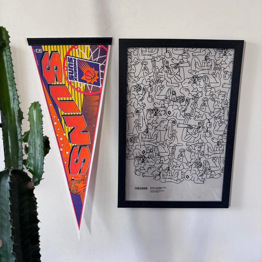 Vintage 90s USA Phoenix Suns basketball NBA pennant