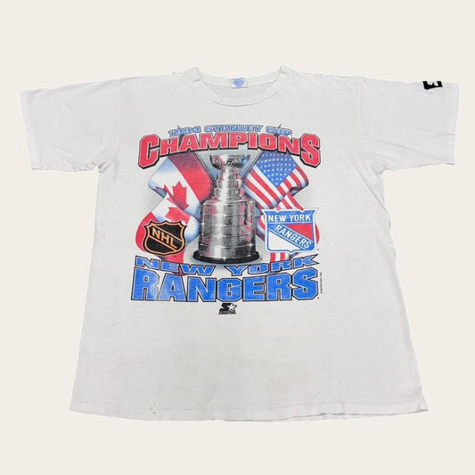 Vintage 90s USA New York Rangers NHL ice hockey Stanley Cup Champions t-shirt
