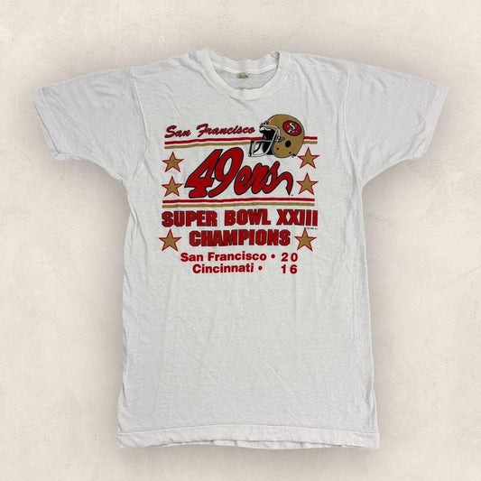 Vintage 80s USA San Francisco 49ers Super Bowl 23 champions NFL American Football t-shirt