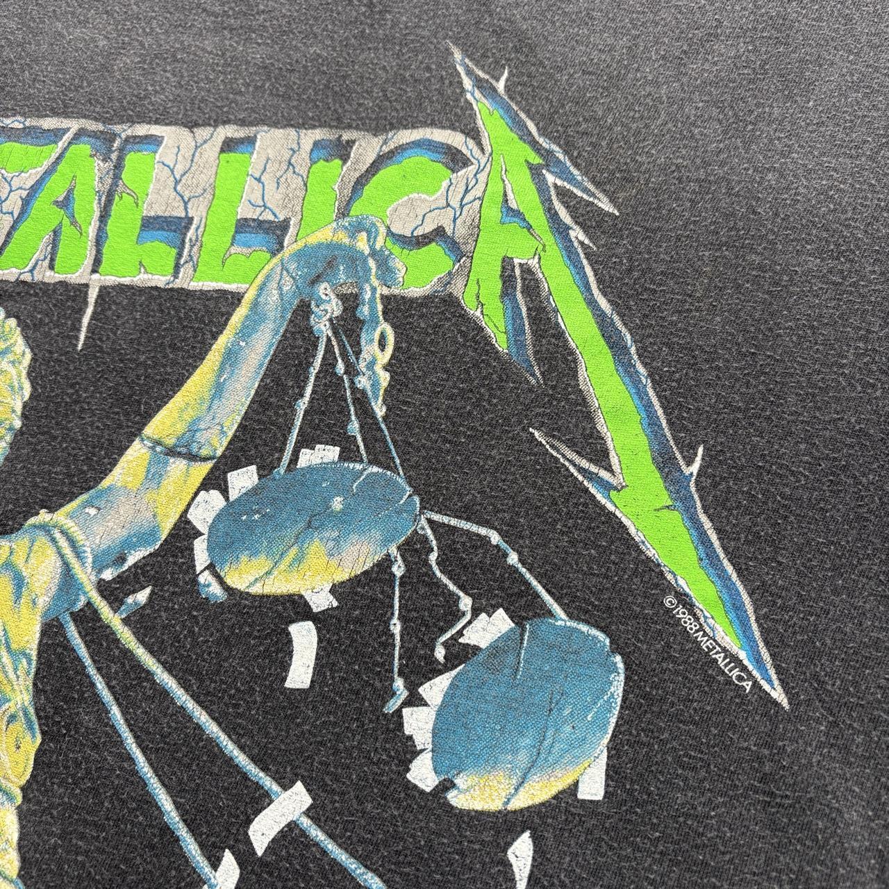 Vintage 80s USA Metallica justice for all European tour metal rock band t-shirt