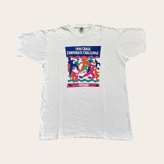 Vintage 90s Chase bank corporate challenge finisher road race running t-shirt