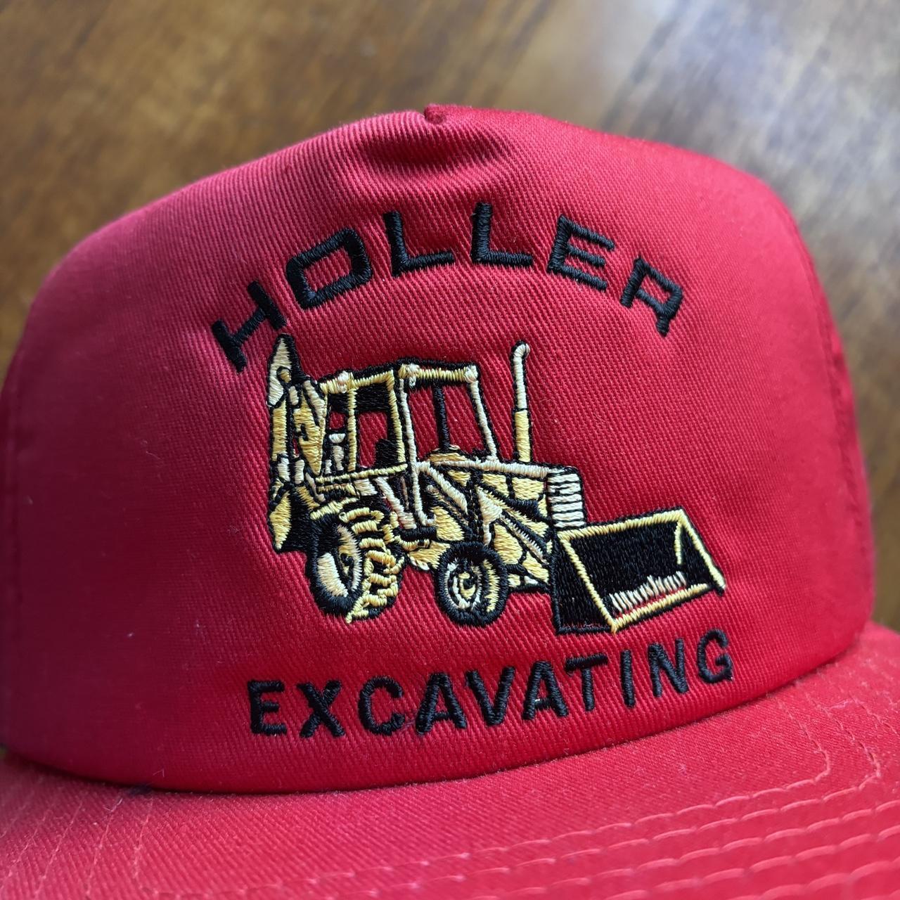 Vintage 90s USA Holler excavating construction workwear embroidered cap