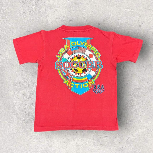 Vintage 90s USA Olympic soccer team summer games football graphic t-shirt