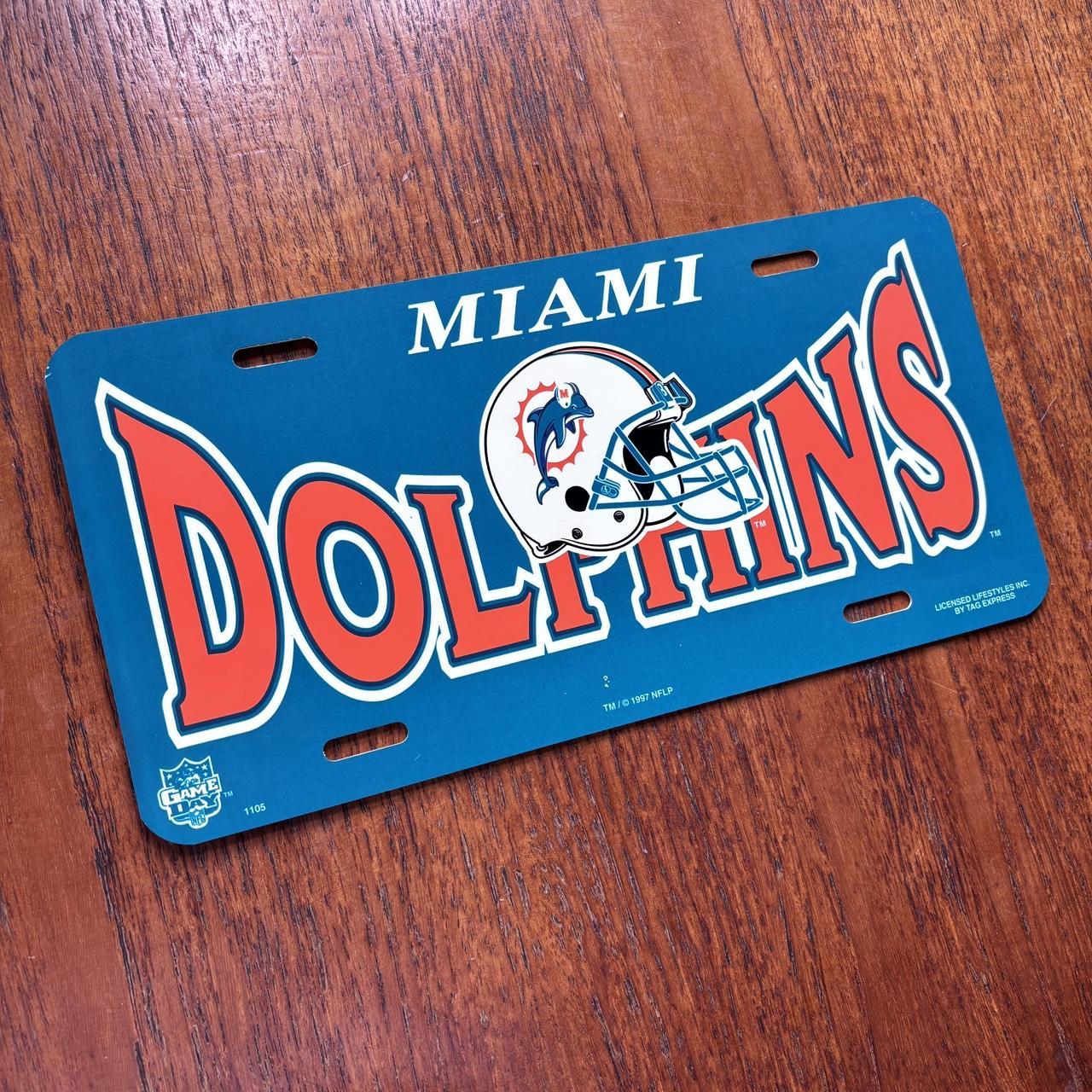 Vintage 90s USA Miami Dolphins NFL American Football novelty license plate