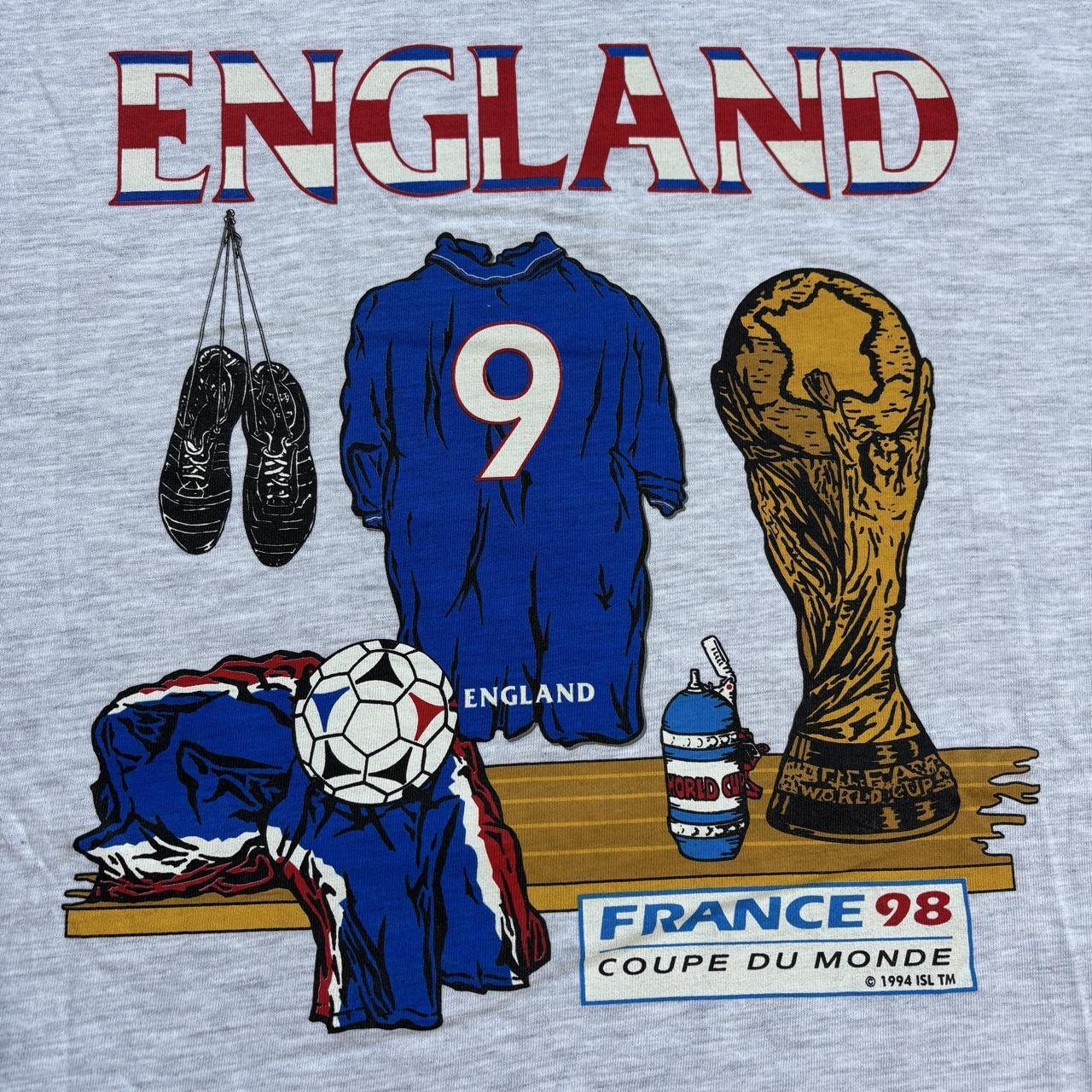 Vintage France 98 World Cup football tournament team England t-shirt