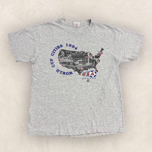 Vintage 90s USA World Cup 94 host cities football tournament graphic t-shirt