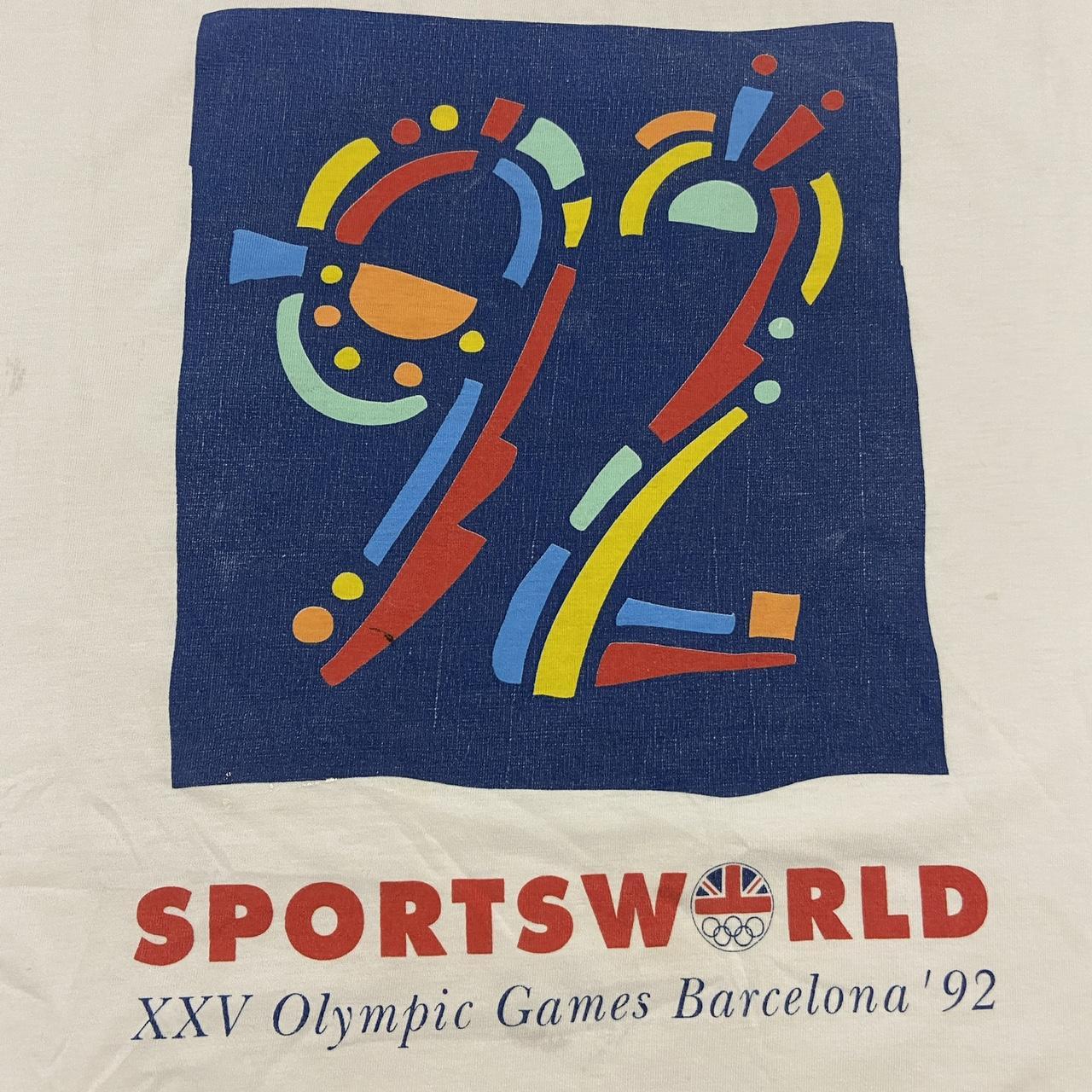 Vintage 90s Barcelona Olympics Spain summer games athletics sports world graphic t-shirt