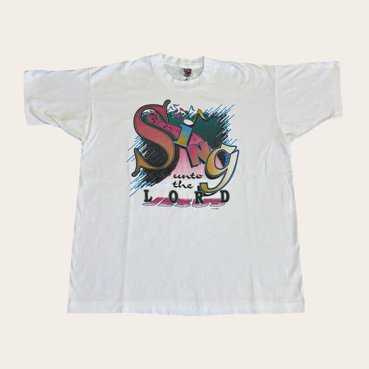 Vintage 90s USA Christian sing unto the lord Jesus Holland Chapel choir t-shirt