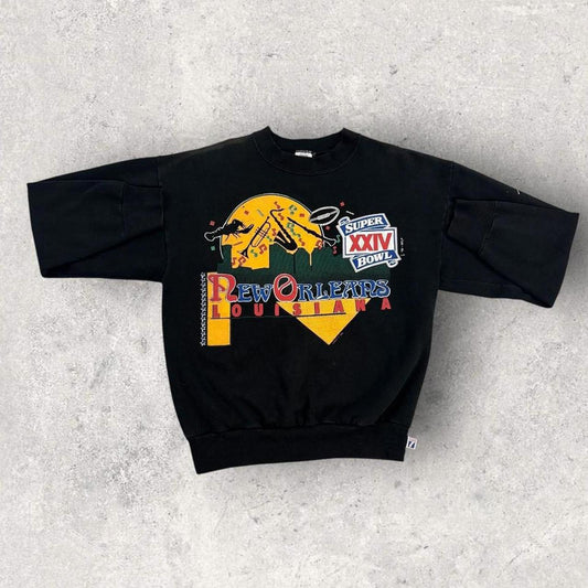 Vintage 80s USA Super Bowl 24 NFL American Football New Orleans sweatshirt