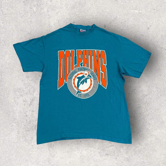 Vintage 90s USA Miami Dolphins NFL American Football graphic t-shirt