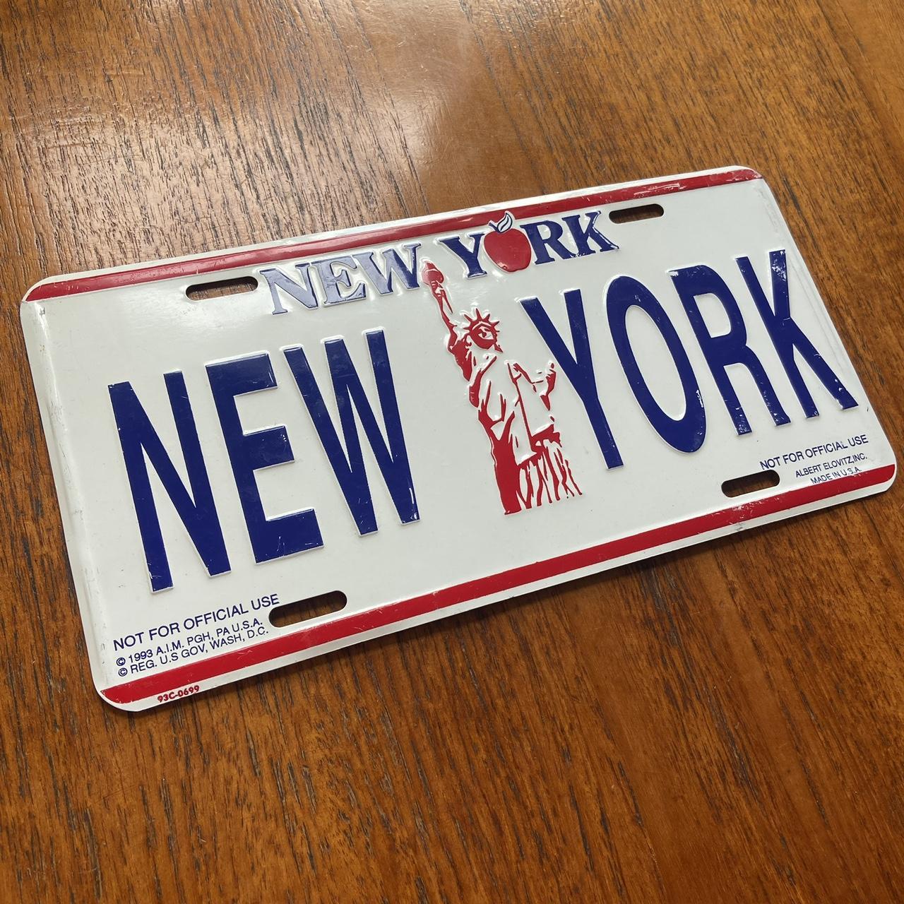 Vintage 90s USA New York Statue of Liberty NY souvenir American license plate