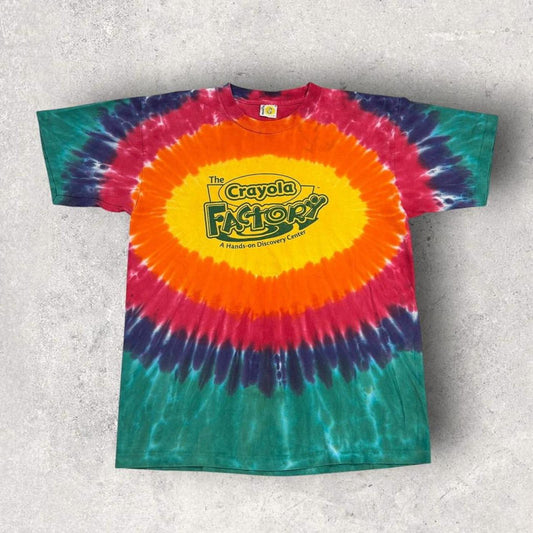 Vintage 90s USA The Crayola Factory experience Pennsylvania tie dye t-shirt