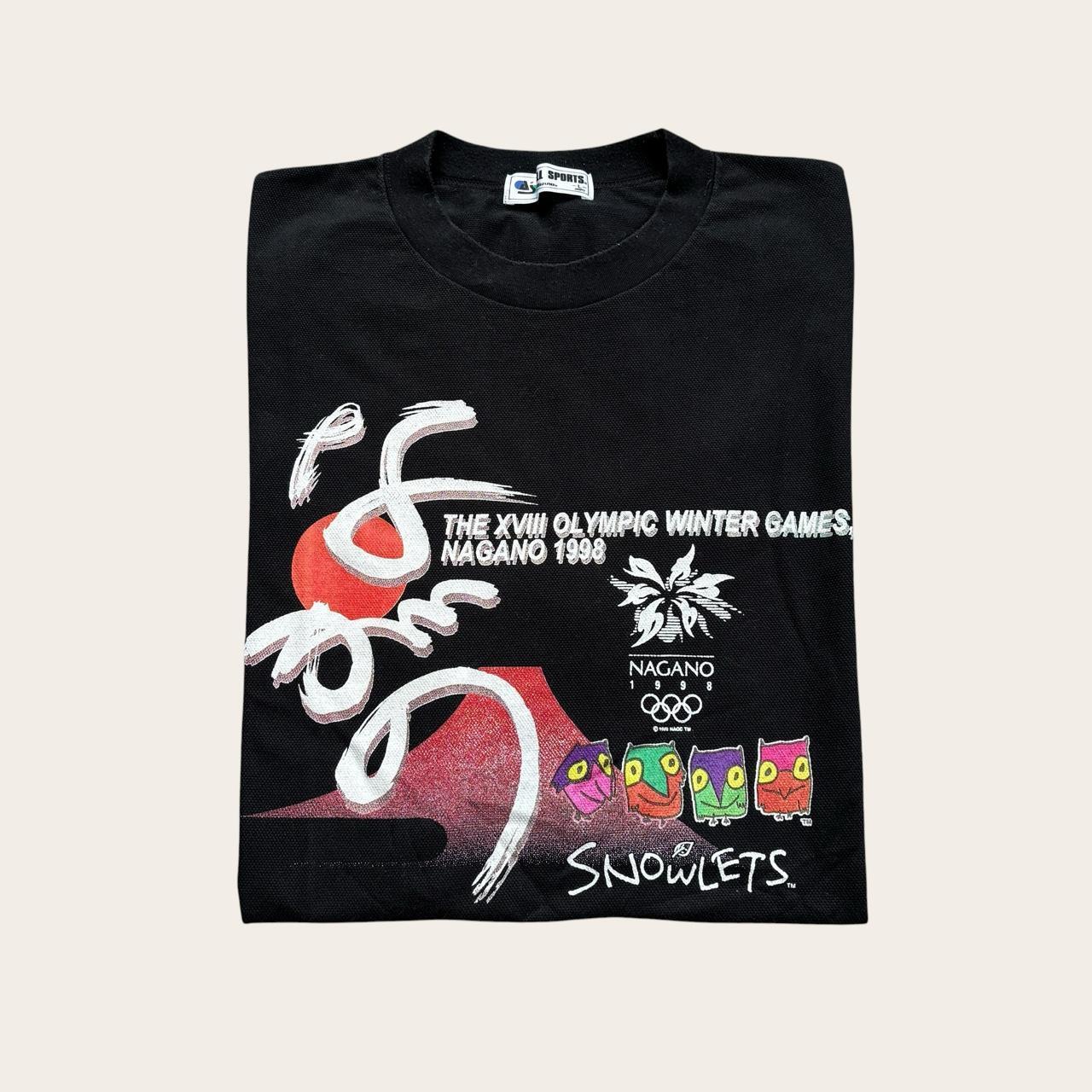Vintage Nagano Olympics winter games snow sports Japan mascot t-shirt