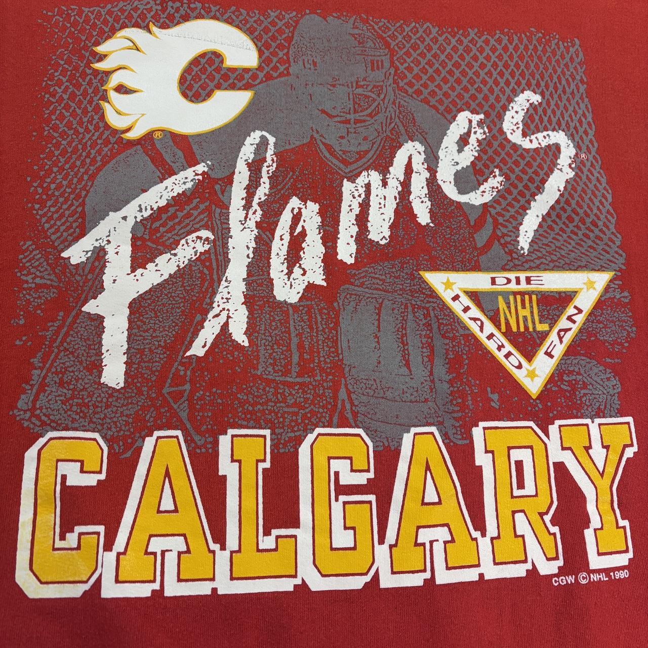 Vintage 90s Calgary Flames NHL ice hockey Canada graphic sweatshirt