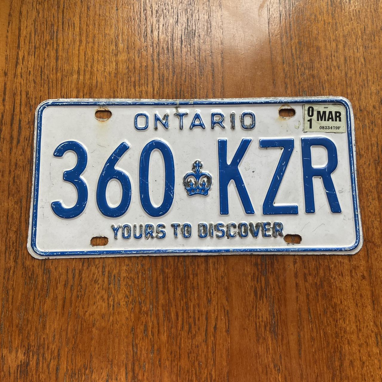 Vintage 90s Canada Ontario promotional Canadian license plate