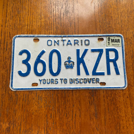 Vintage 90s Canada Ontario promotional Canadian license plate