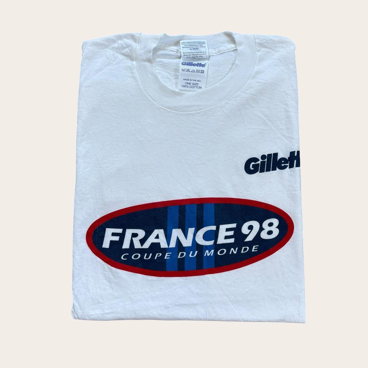 Vintage France 98 World Cup football tournament Gillette sponsor t-shirt