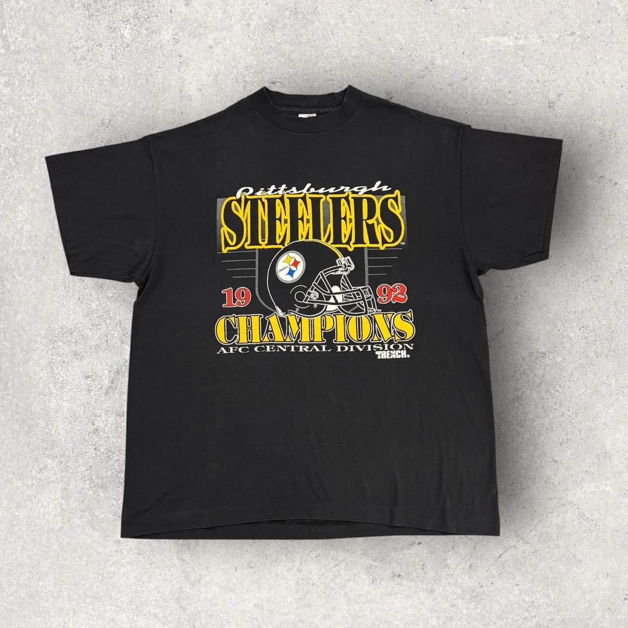 Vintage 90s USA Pittsburgh Steelers NFL American Football AFC Champions graphic t-shirt