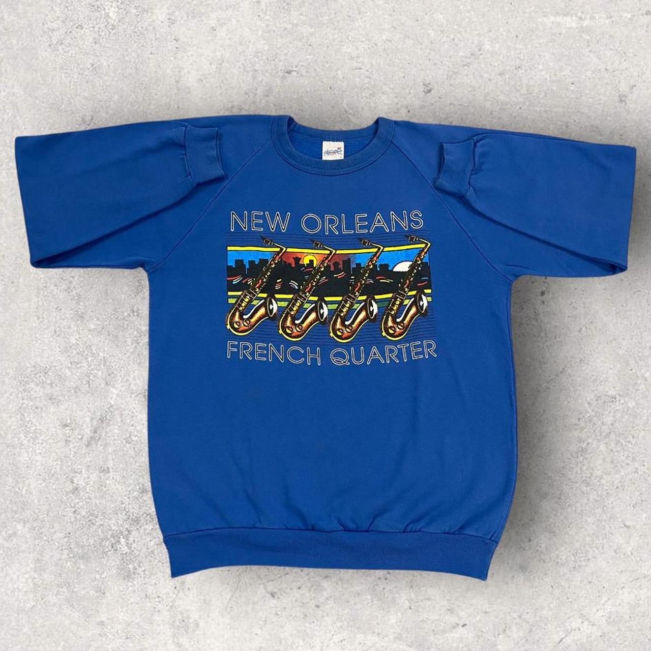 Vintage 90s USA New Orleans French Quarter jazz music Bourbon Street graphic sweatshirt