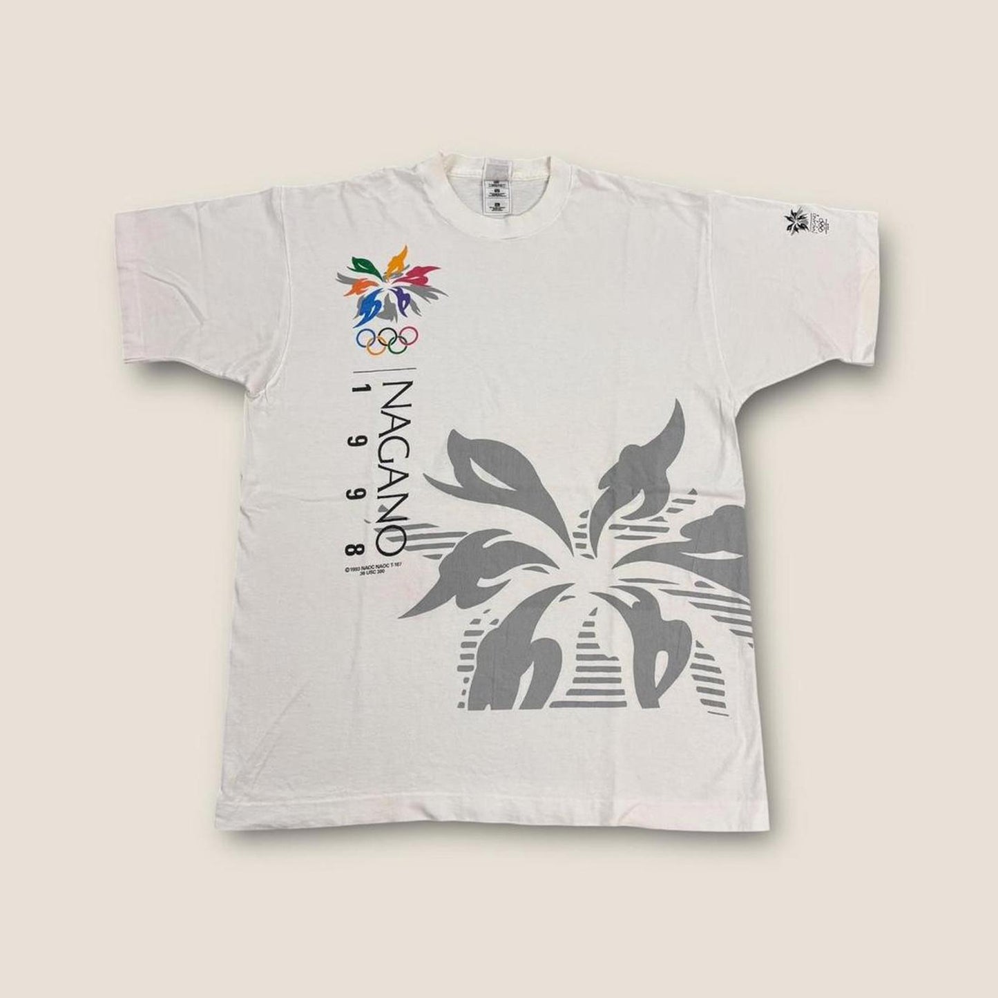 Vintage 90s Nagano Winter Olympics Japan snow sports graphic t-shirt