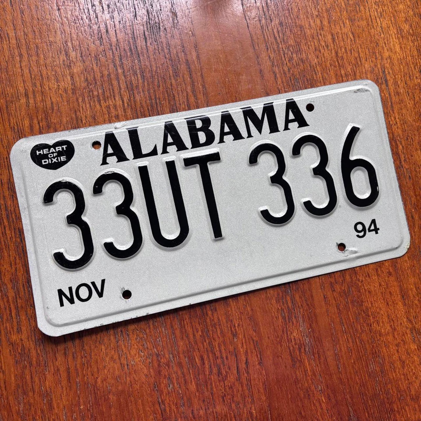 Vintage 90s USA Alabama state heart of Dixie American license plate