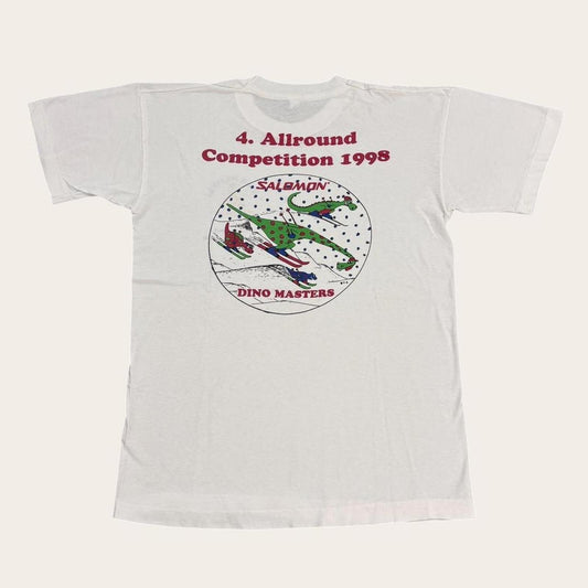 Vintage 90s Salomon dino masters completion winter snow sports skiing t-shirt