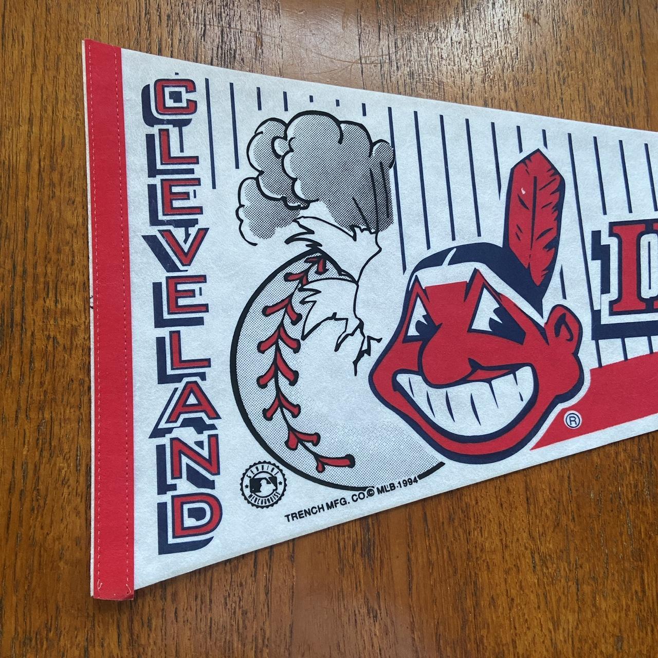 Vintage 90s USA Cleveland Indians Major League Baseball MLB felt pennant