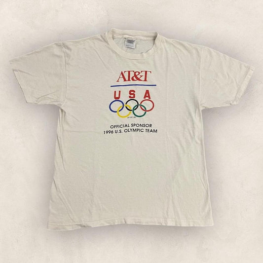 Vintage 90s USA Atlanta Olympics summer games AT&T sponsor athletics graphic t-shirt