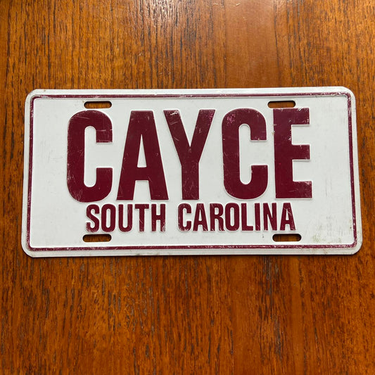 Vintage 90s USA Cayce South Carolina promotional American license plate