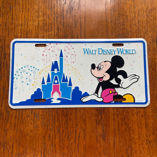 Vintage 90s USA Walt Disney World Mickey Mouse Magic Kingdom promotional American license plate